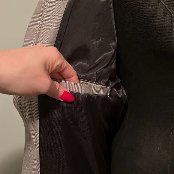 H&M Men's Gray Full Zip Plaid Lightweight Lined Bomber Jacket Size 36R NWT - Picture 10 of 13